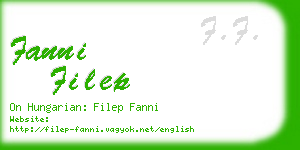 fanni filep business card